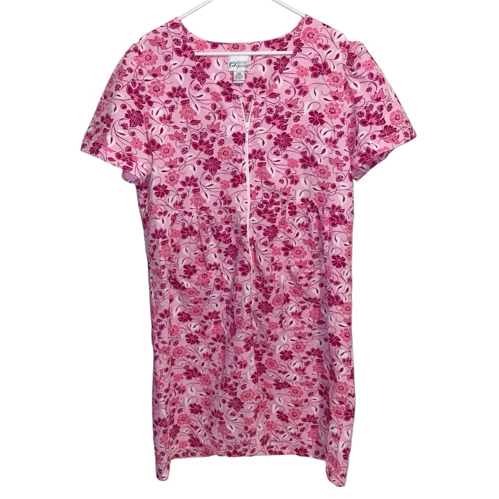 Cozee Corner House Patio Dress Womens Large Floral Retro Pockets Leisure Lounge